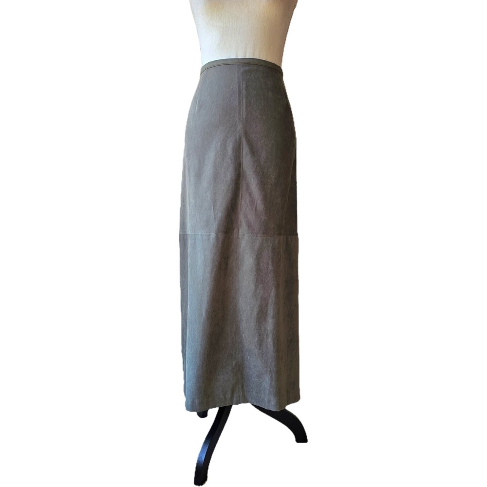 Vintage Norton McNaughton Sage Green Maxi Skirt Size 14 Minimalist Quiet Luxury
